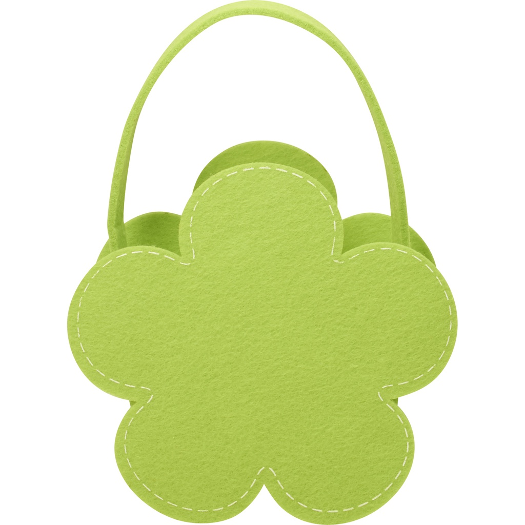 Bright blooms felt flower basket green