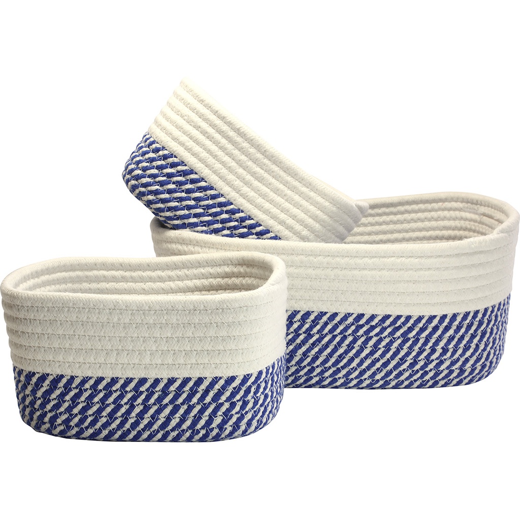 BLUE LIFE Woven Baskets set