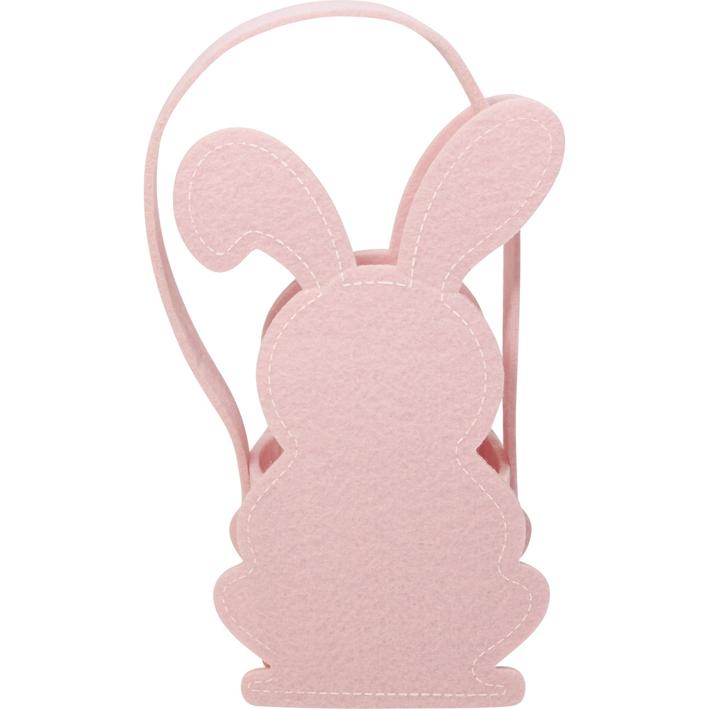 Qui c'est felt rabbit basket pink