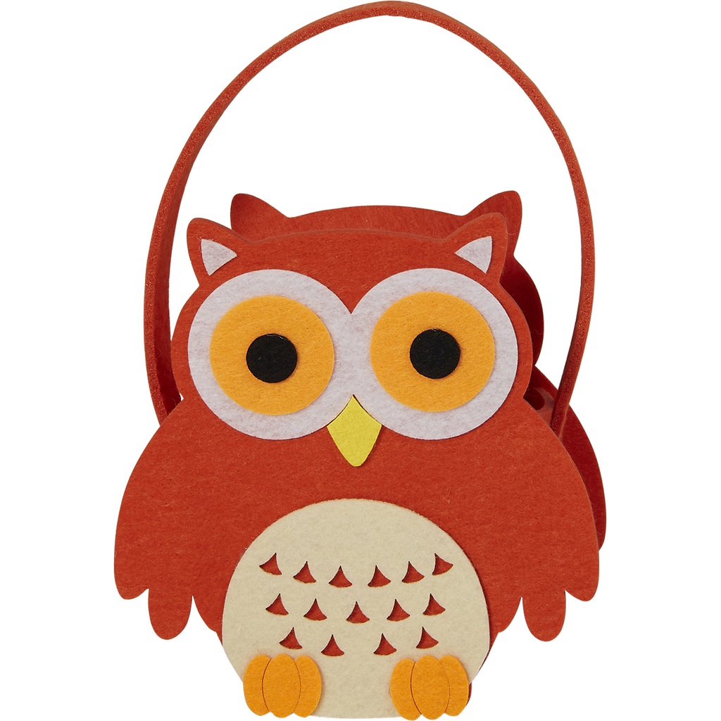 WARM SHADOW owl orange small basket