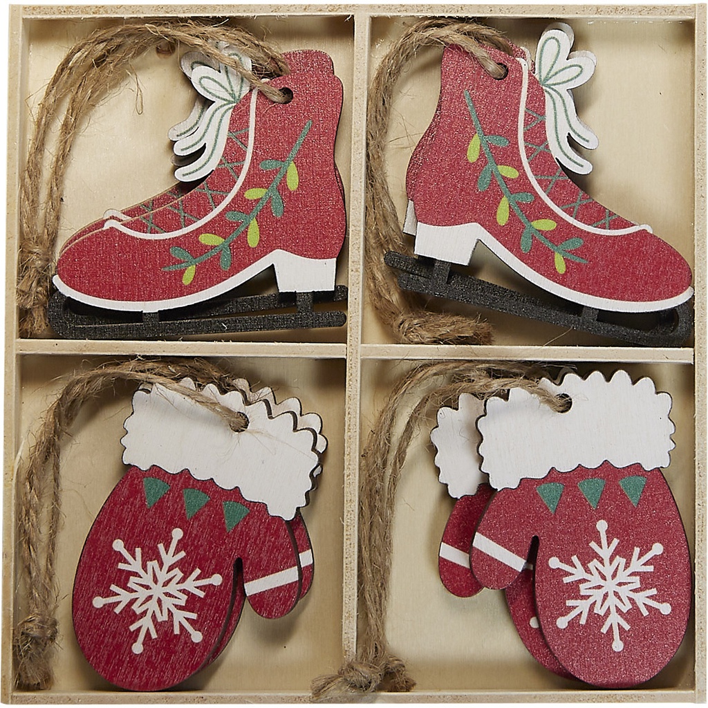 ESPRIT DE NOEL gloves roller skates hangers set of 2