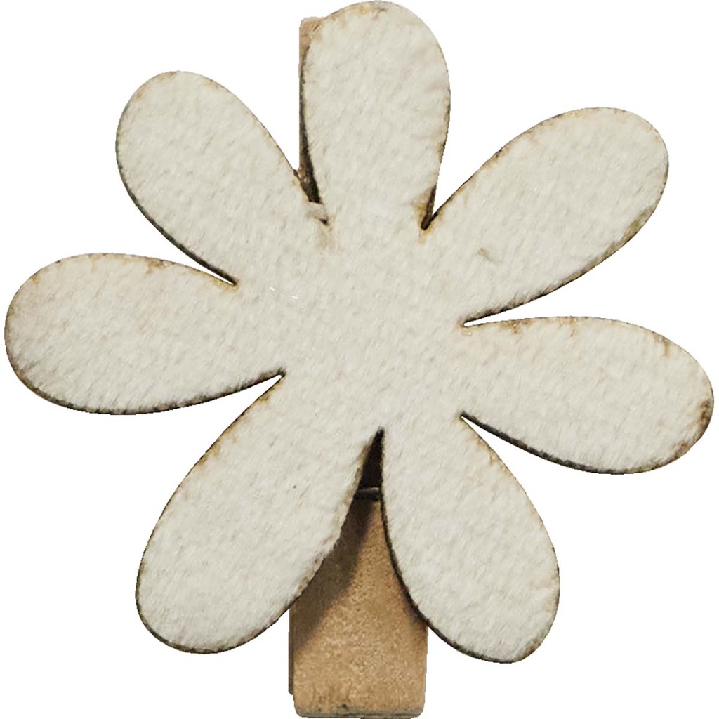  WELCOME SPRING flower clips white