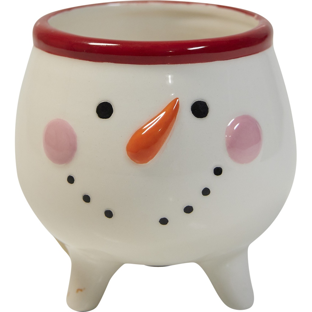 MY CHRISTMAS VILLAGE snowman pot