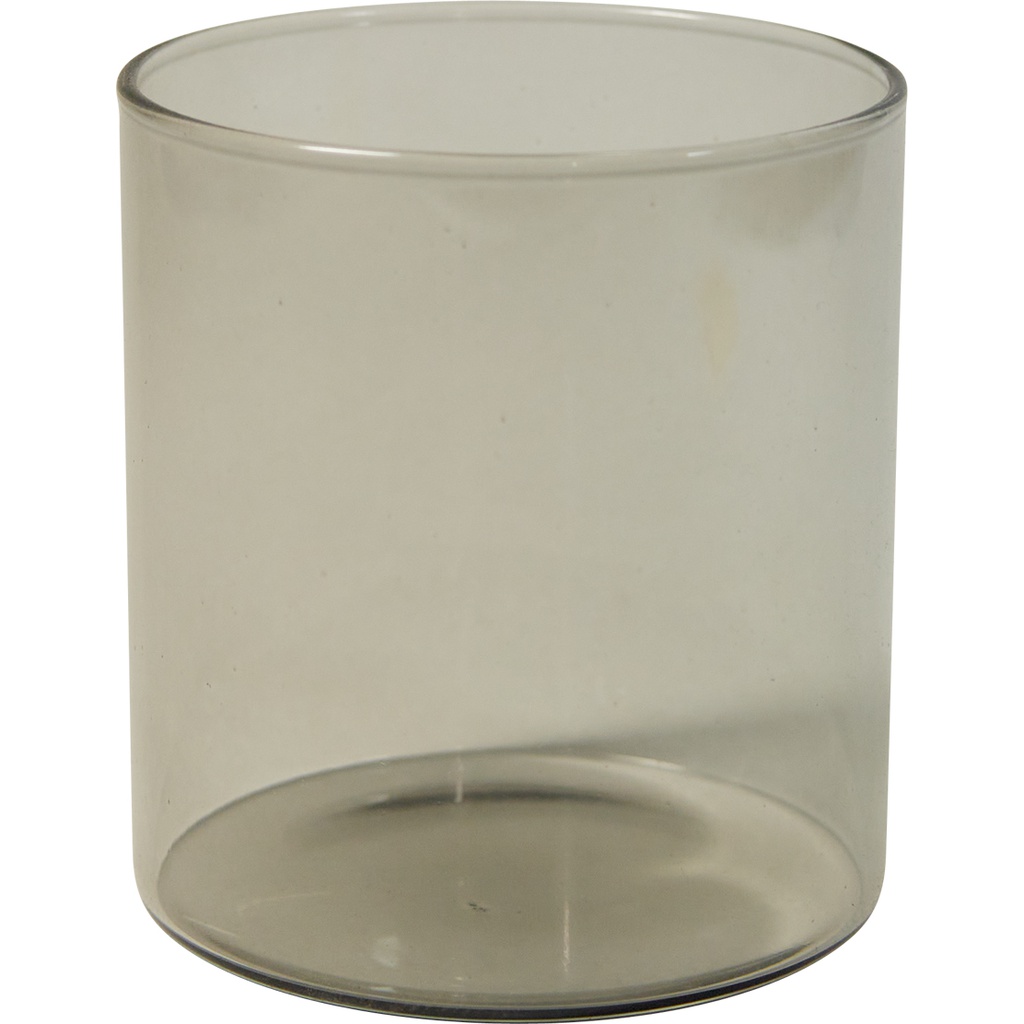 BELGIAN SKY light gray glass candle holder
