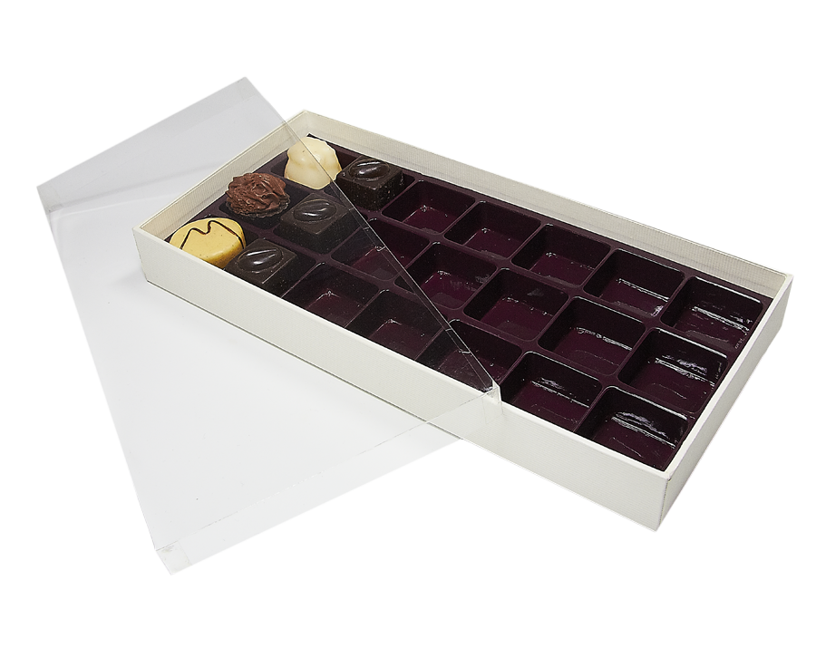 Ivory transparent 21 chocolates