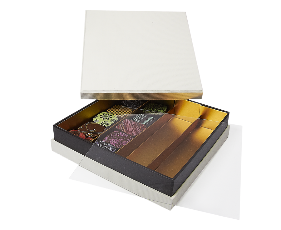 Ivory neck vierkante doos 16 chocolade