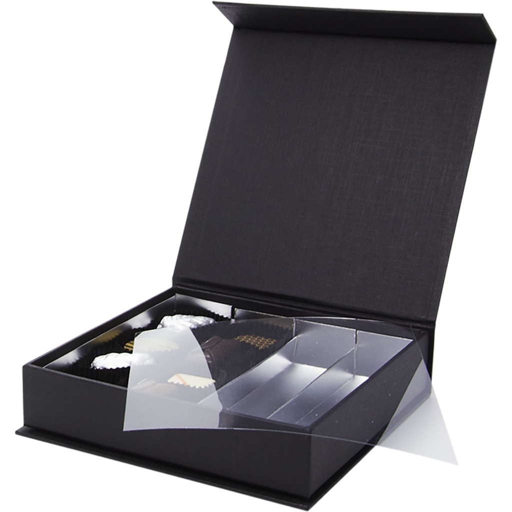 Black is black Magnetverschluss quadratische Box 16 Schokolade