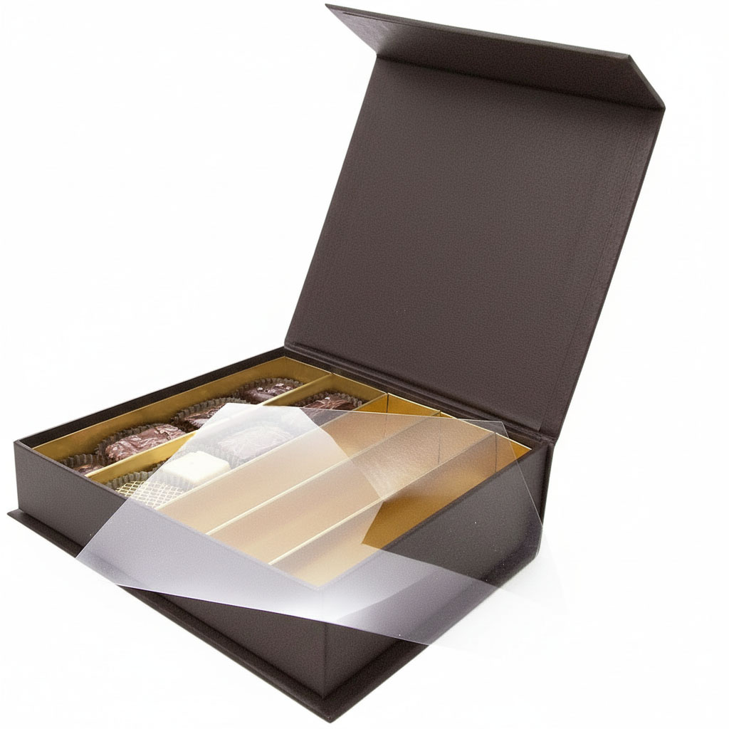 Chocolate magnetische sluiting vierkante doos 25 chocolade