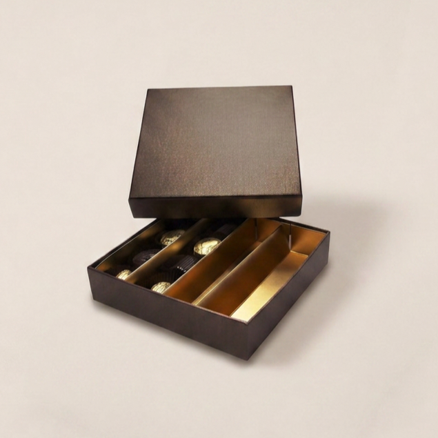 Terra Deckel & Boden quadratische Box 16 Schokolade