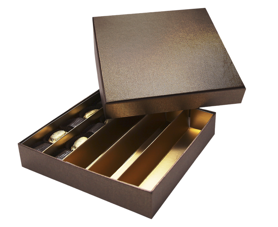Terra deksel & basis vierkante doos 25 chocolade