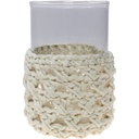 Candle holder w/crochet 