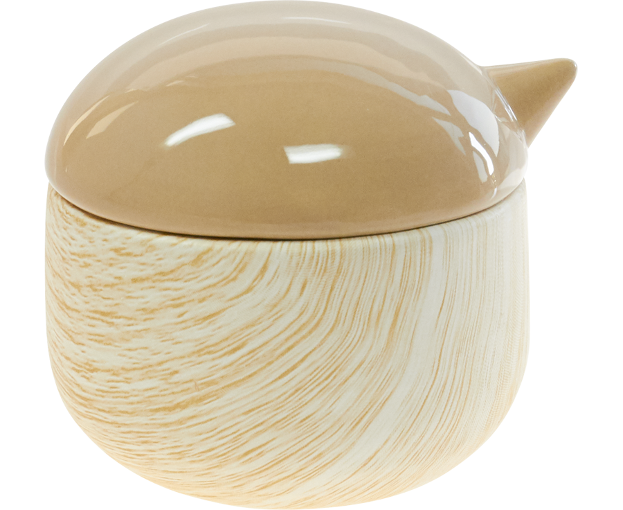 FLUFFY Bird pot  brown