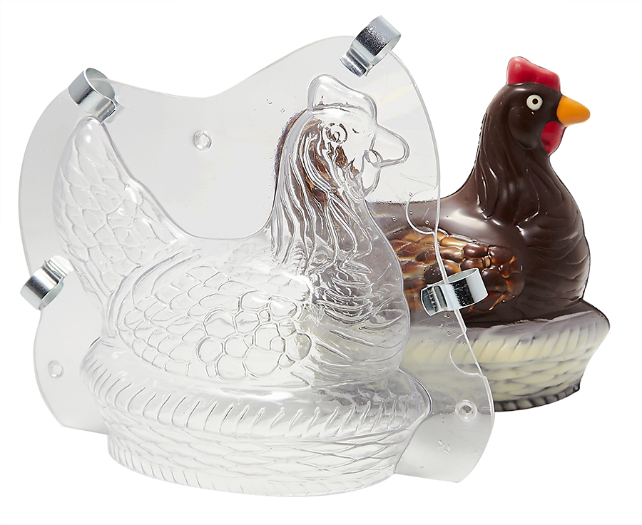 MOULD hen in basket big