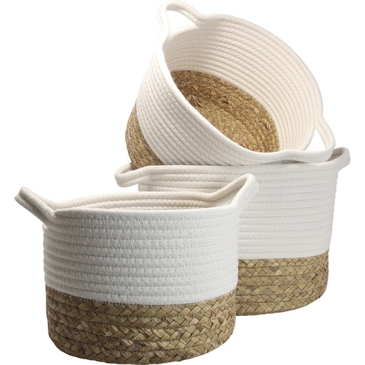 [7504*69*01*71] TRAVEL MEMORIES Woven Baskets set of 3