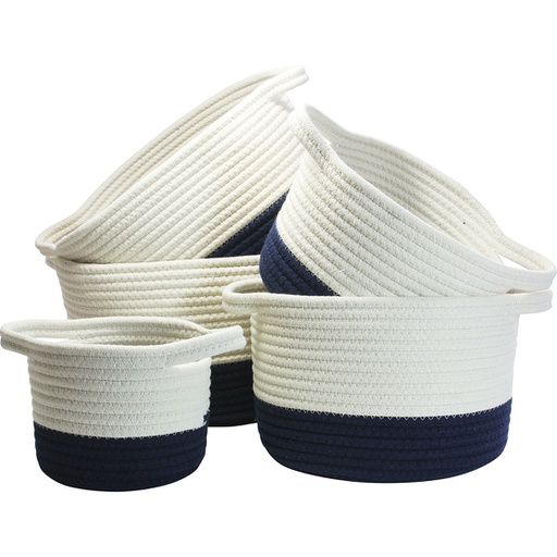 [7504*69*03*31] BLUE LIFE Woven Baskets set of 5