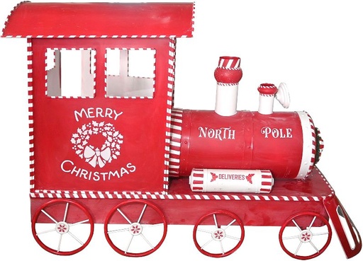 [6698*01*07*20] MY CHRISTMAS VILLAGE metallic train decoration 