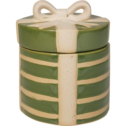 [7602*31*16*20-C] MY CHRISTMAS VILLAGE green present pot