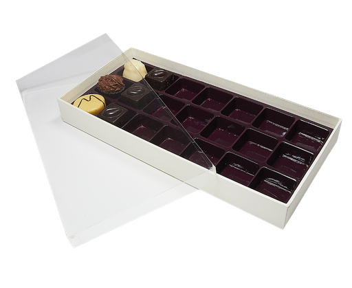 [BXT142101] Ivory transparent 21 chocolates