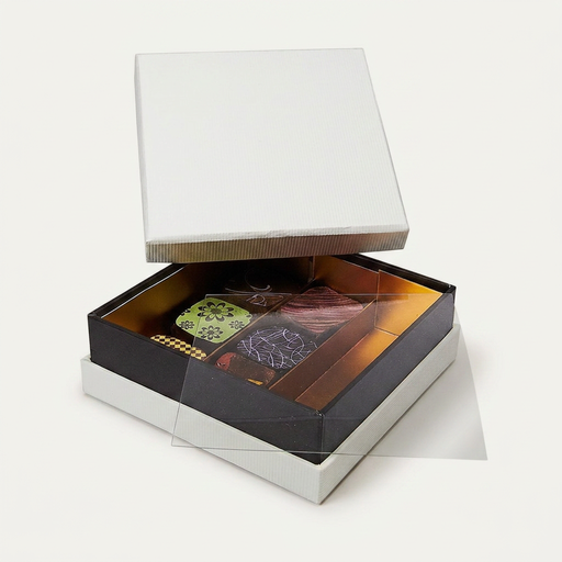 [BXR140901] Ivory coffret à gorge carré 9 chocolats
