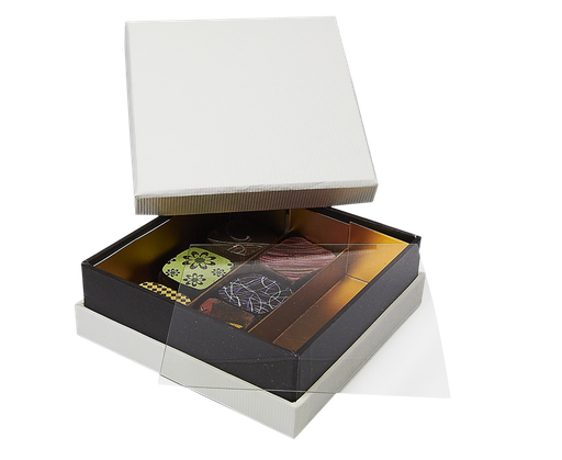 [BXR140901] Ivory neck vierkante doos 9 chocolade