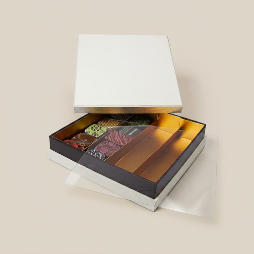 [BXR141601] Ivory coffret à gorge carré 16 chocolats