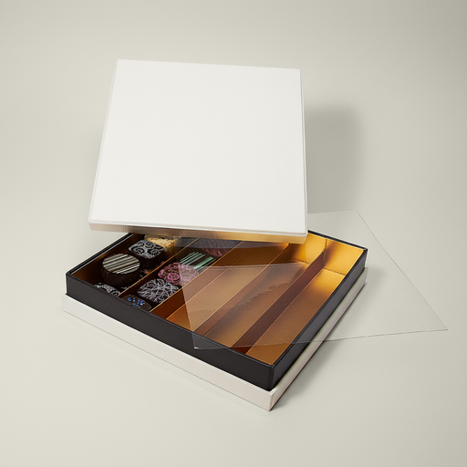 [BXR142501] Ivory coffret à gorge carré 25 chocolats