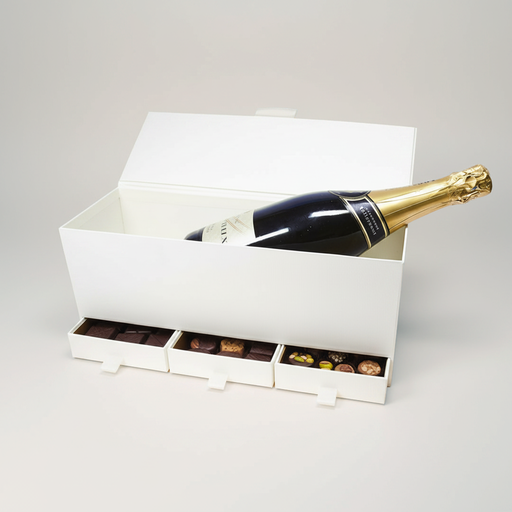 [BXR143301] Ivory coffret champagne avec 3 tiroirs