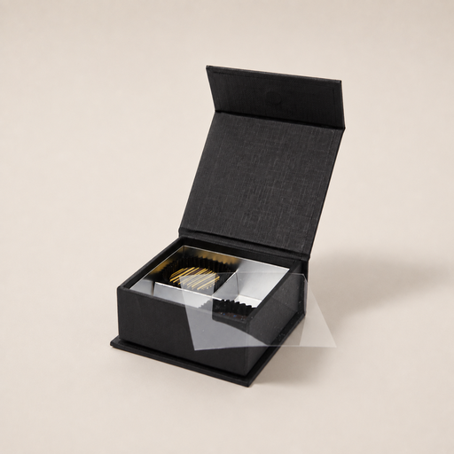 [BXR150490] Black is black Magnetverschluss quadratische Box 4 Schokolade