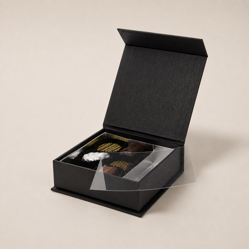 [BXR150990] Black is black Magnetverschluss quadratische Box 9 Schokolade