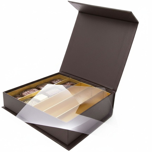 [BXR172579] Chocolate magnetische sluiting vierkante doos 25 chocolade