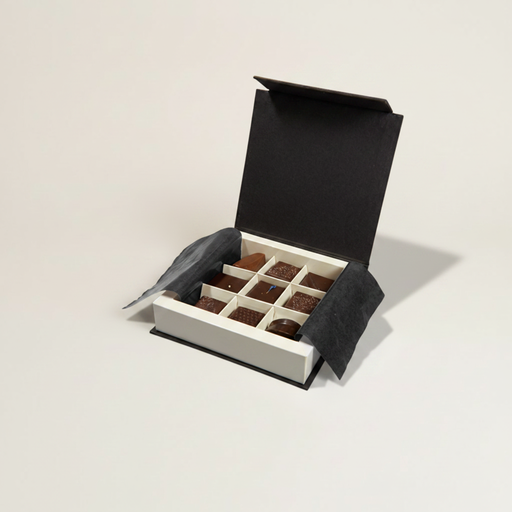 [BXR210990] Prestige coffret à fermeture aimantée carré 9 chocolats
