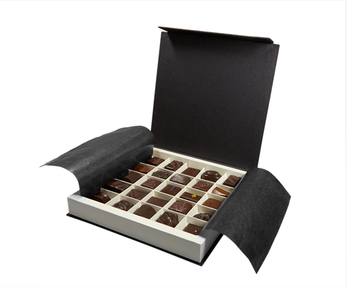 [BXR212590] Prestige magnetische sluiting vierkante doos 25 chocolade