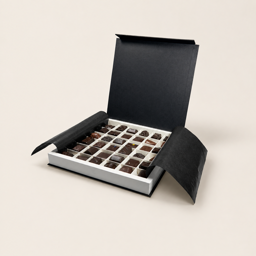 [BXR213690] Prestige coffret à fermeture aimantée carré 36 chocolats