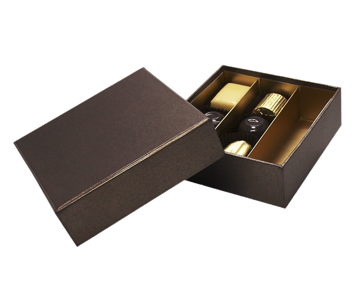 [BXR320978] Terra Deckel & Boden quadratische Box 9 Schokolade
